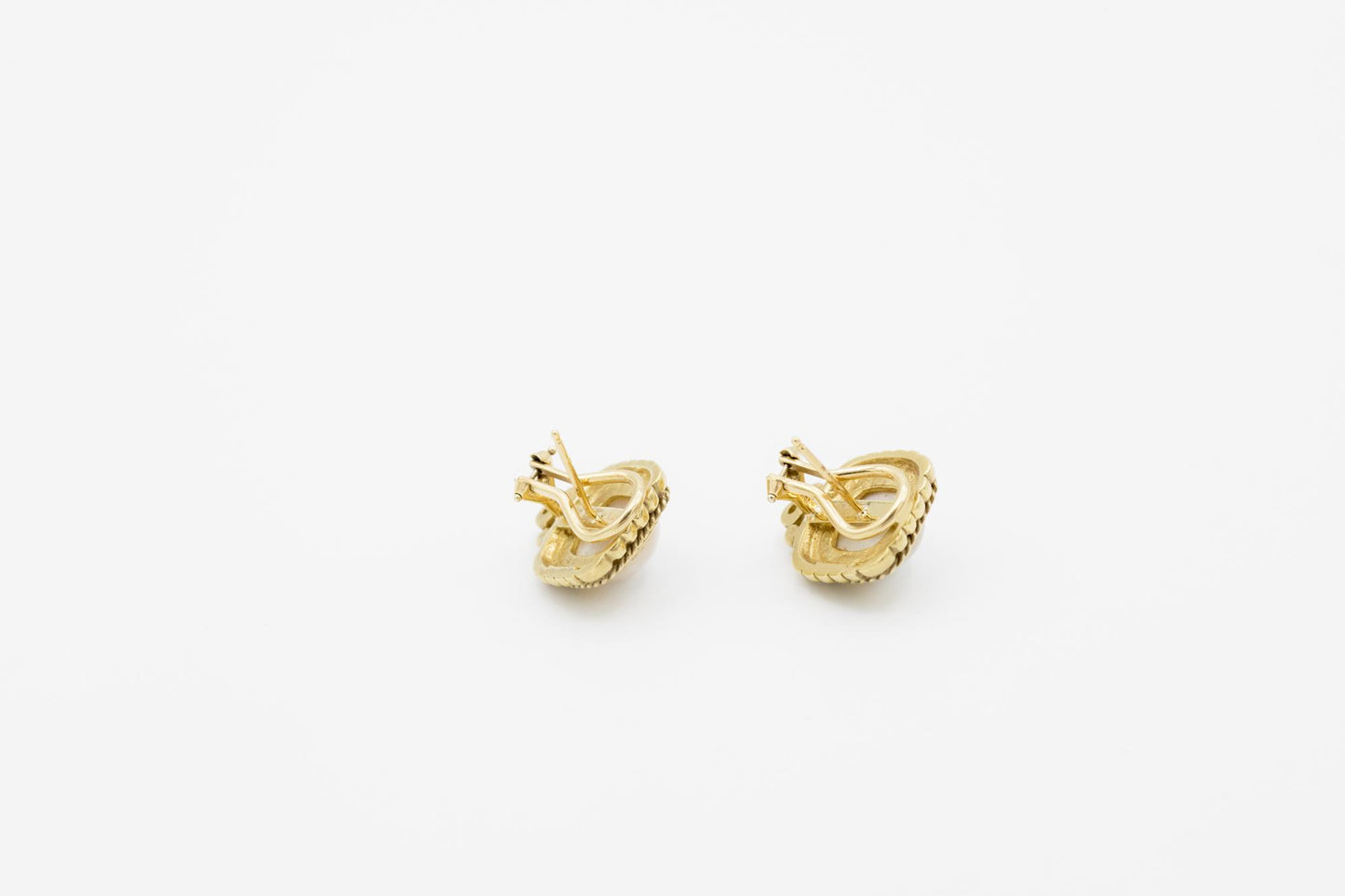 Pearl Earrings with Twisted Rope 18K YG Setting