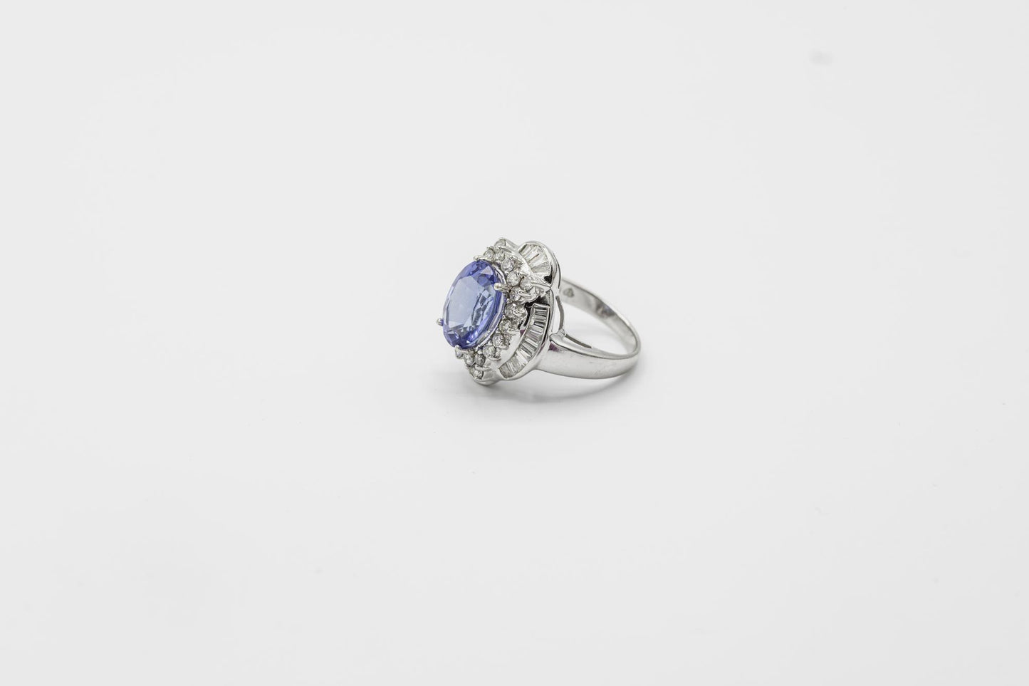 Tanzanite Diamond Cocktail Ring in 18K WG