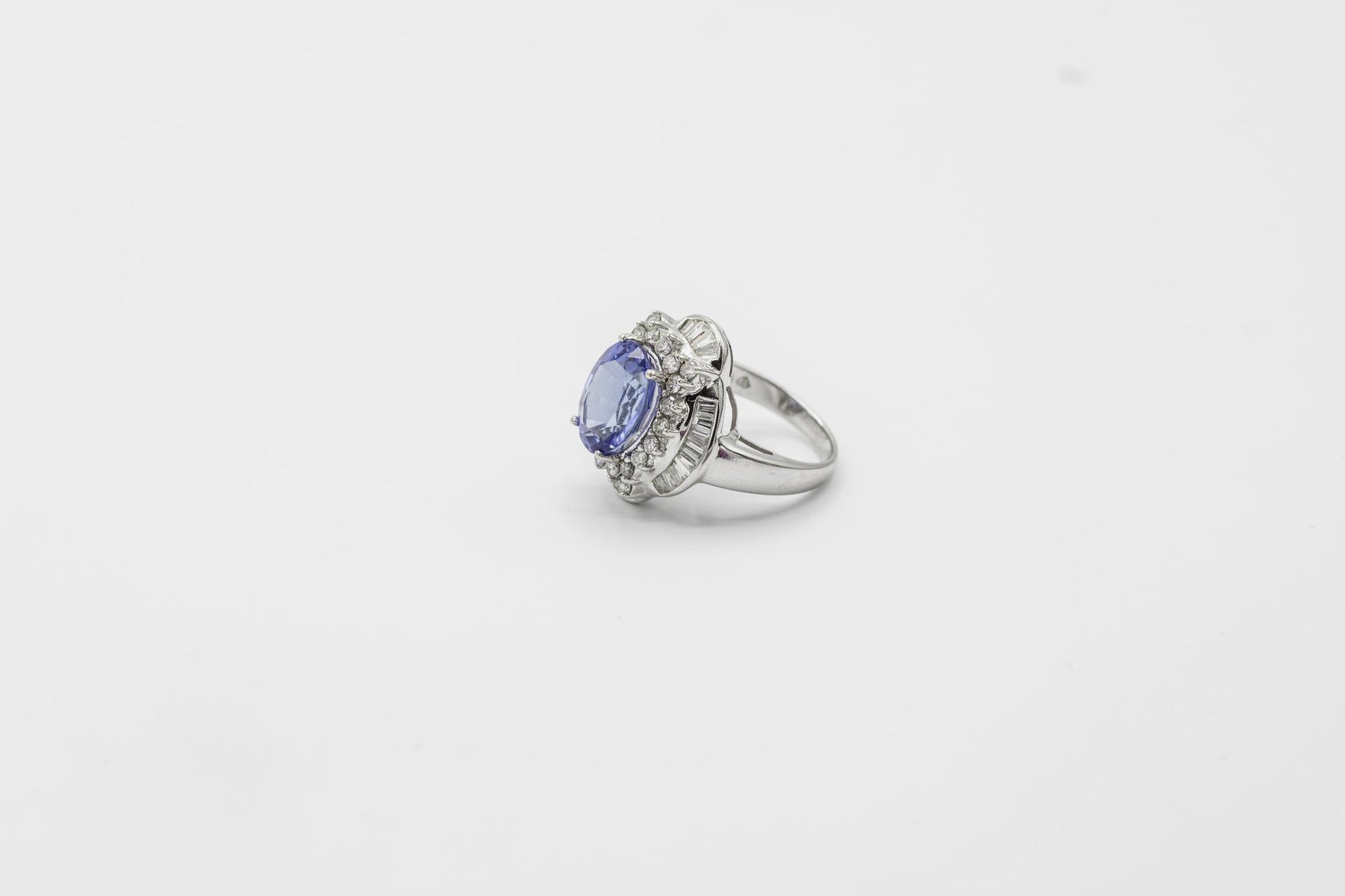 Tanzanite Diamond Cocktail Ring in 18K WG