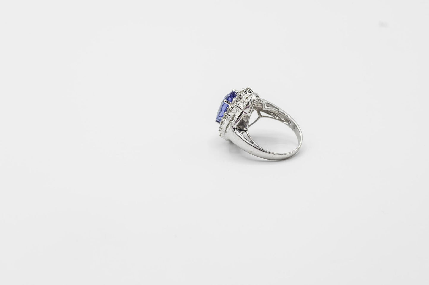 Tanzanite Diamond Cocktail Ring in 18K WG