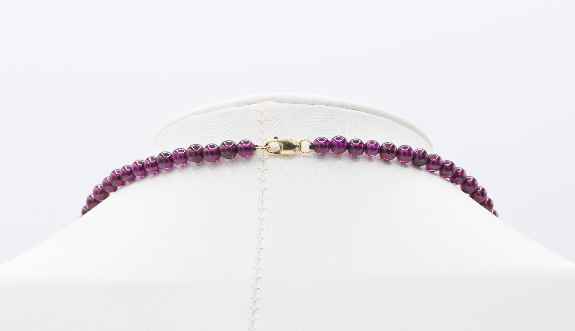 Citrine-Garnet Flower Pendant on Garnet Bead Necklace, 14K Yellow Gold
