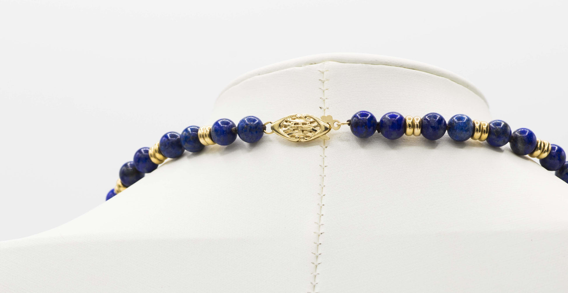 Lapis Bead Necklace and Bracelet with 14K YG Spacer Beads and Clasp