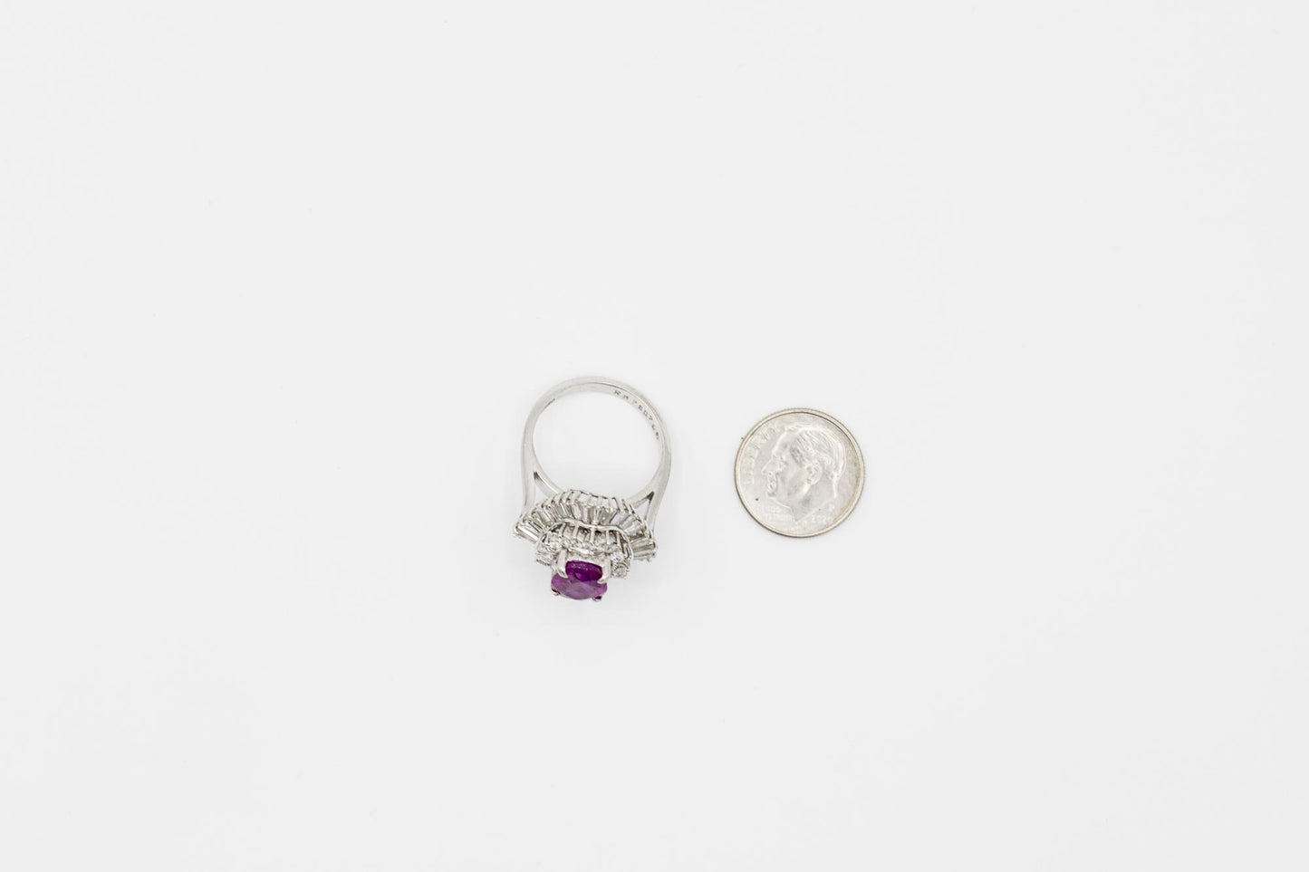 Ruby Cocktail Ring with 3ctw Diamond Double Halo Set in 900 Platinum