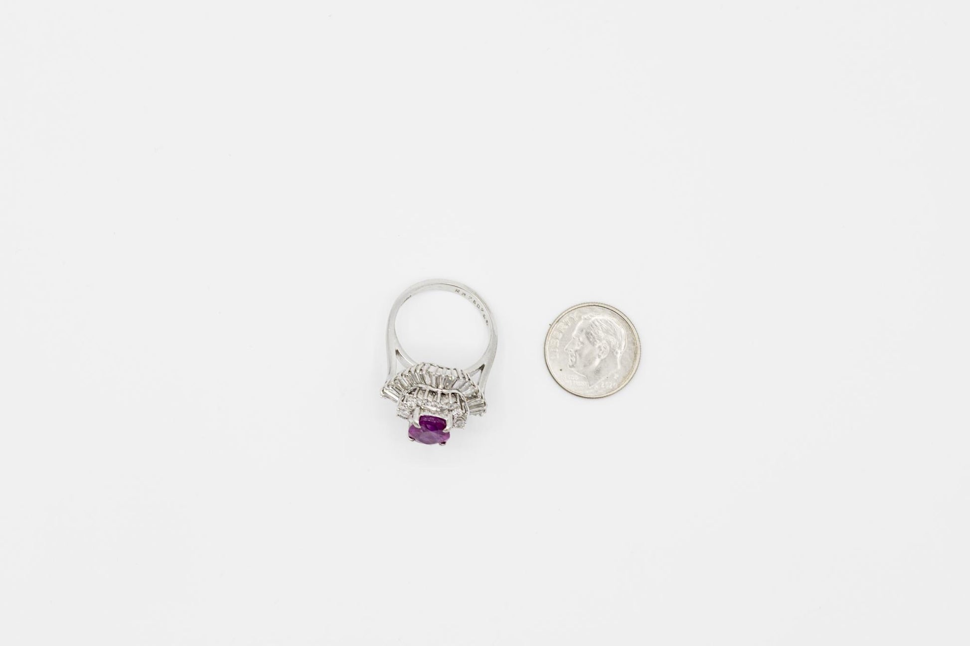 Ruby Cocktail Ring with 3ctw Diamond Double Halo Set in 900 Platinum