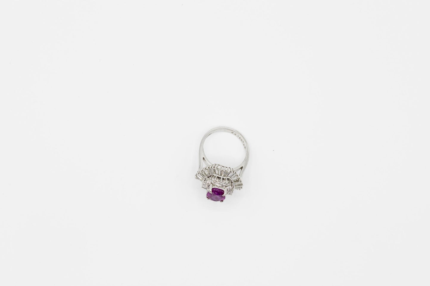 Ruby Cocktail Ring with 3ctw Diamond Double Halo Set in 900 Platinum