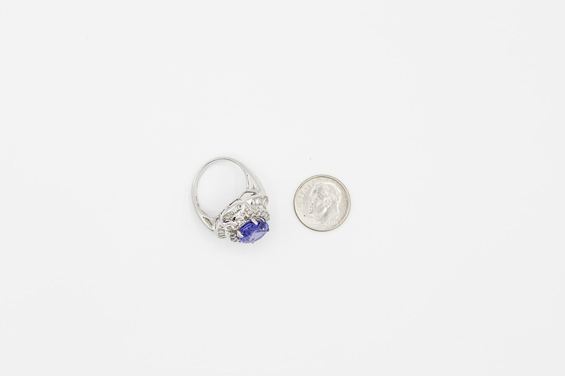 Tanzanite Diamond Cocktail Ring in 18K WG