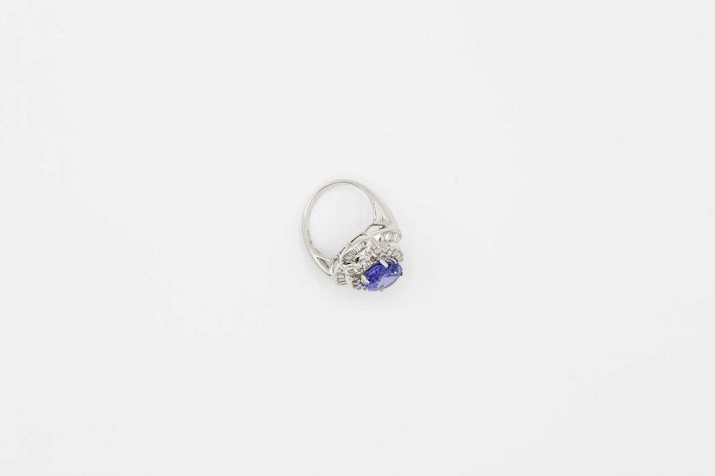 Tanzanite Diamond Cocktail Ring in 18K WG