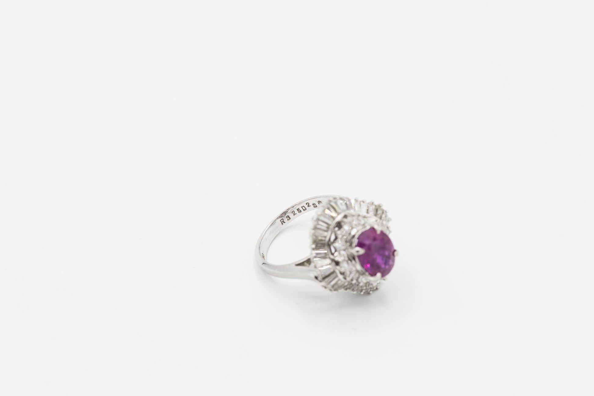 Ruby Cocktail Ring with 3ctw Diamond Double Halo Set in 900 Platinum