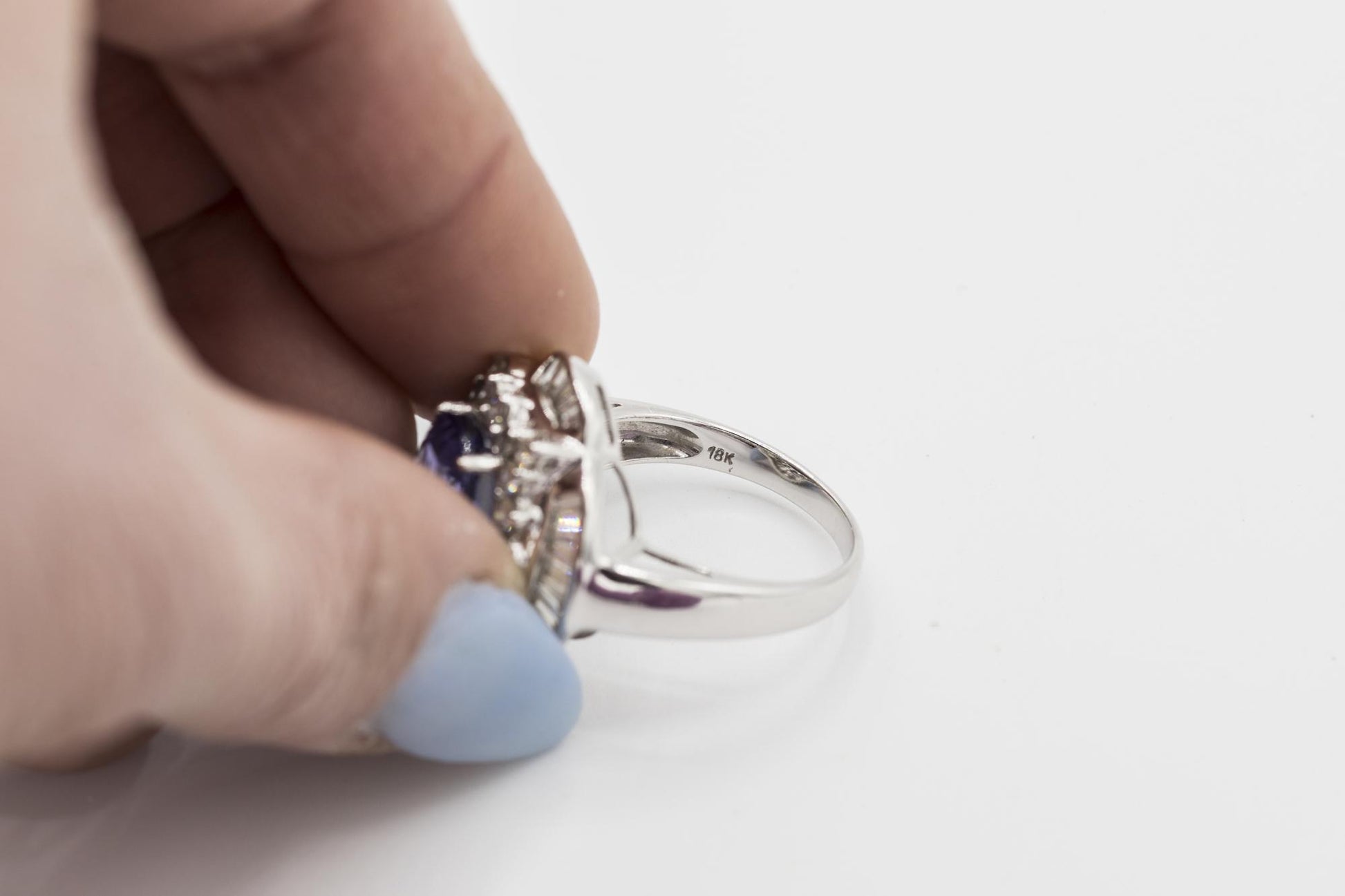 Tanzanite Diamond Cocktail Ring in 18K WG