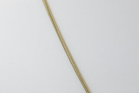 14K Yellow Gold Italian Snake Chain Necklace, 25"