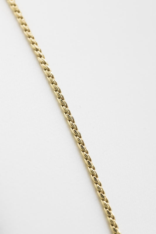 24" 14K Yellow Gold Wheat Chain Italian Necklace