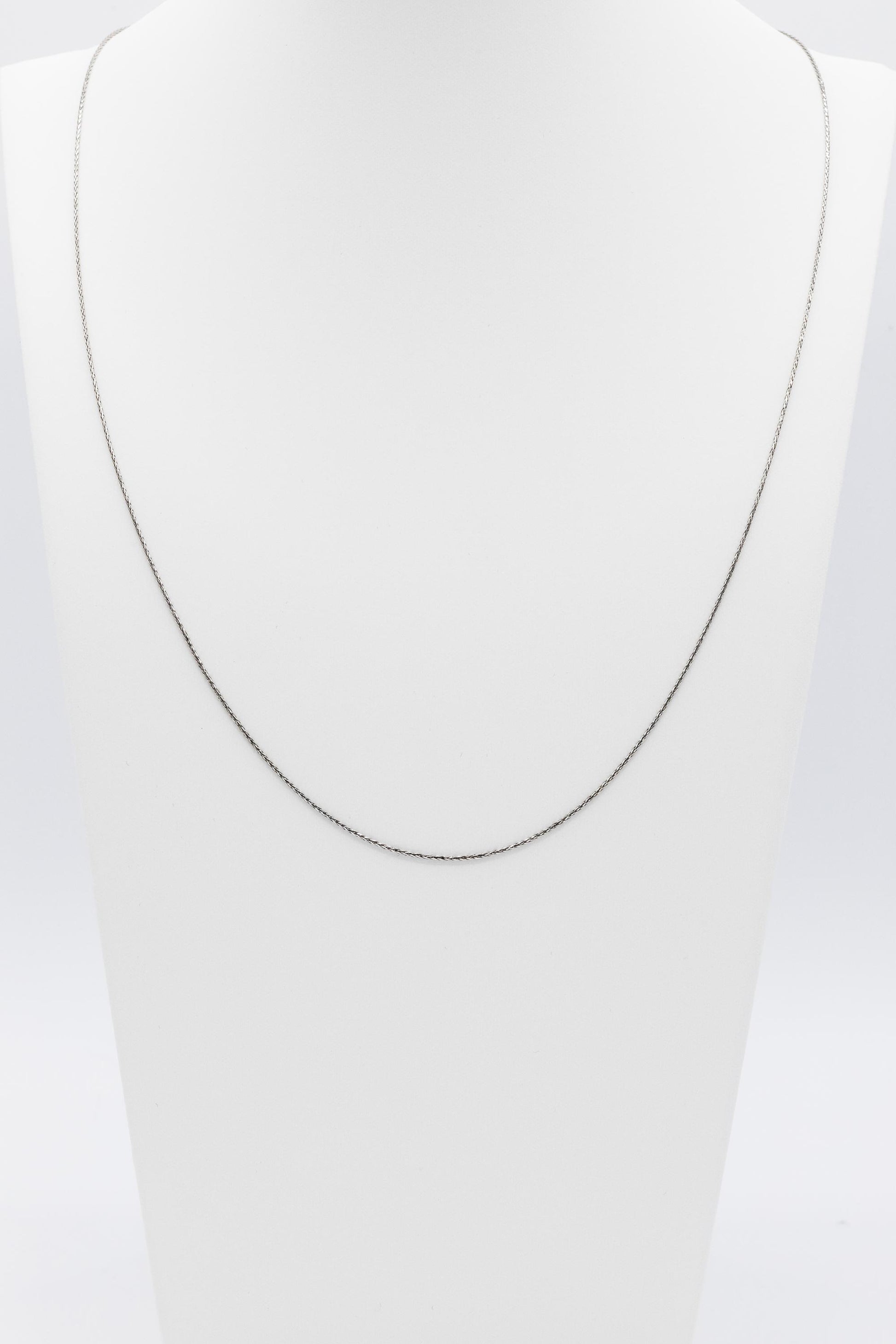 14K White Gold Wheat Chain, 22"