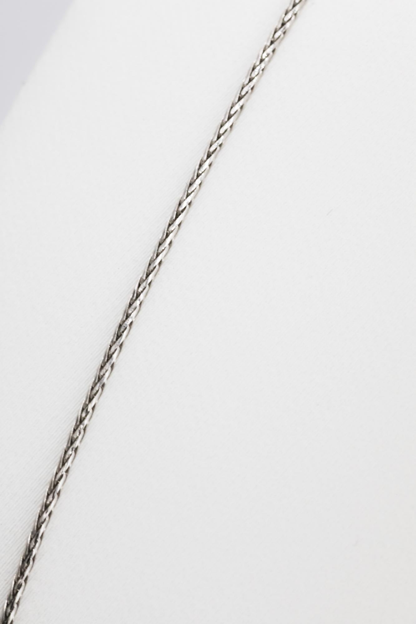 14K White Gold Wheat Chain, 22"