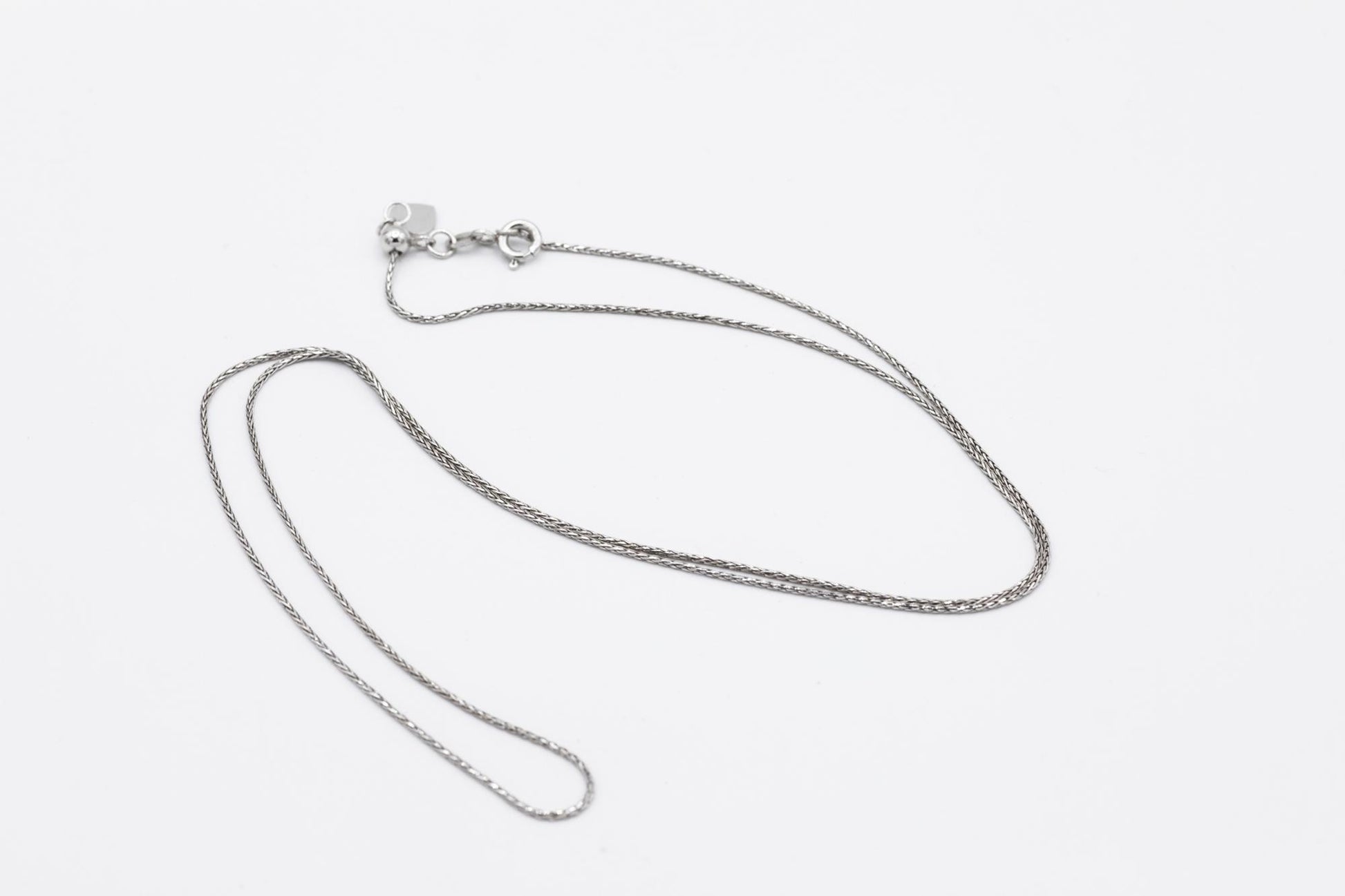 14K White Gold Wheat Chain, 22"