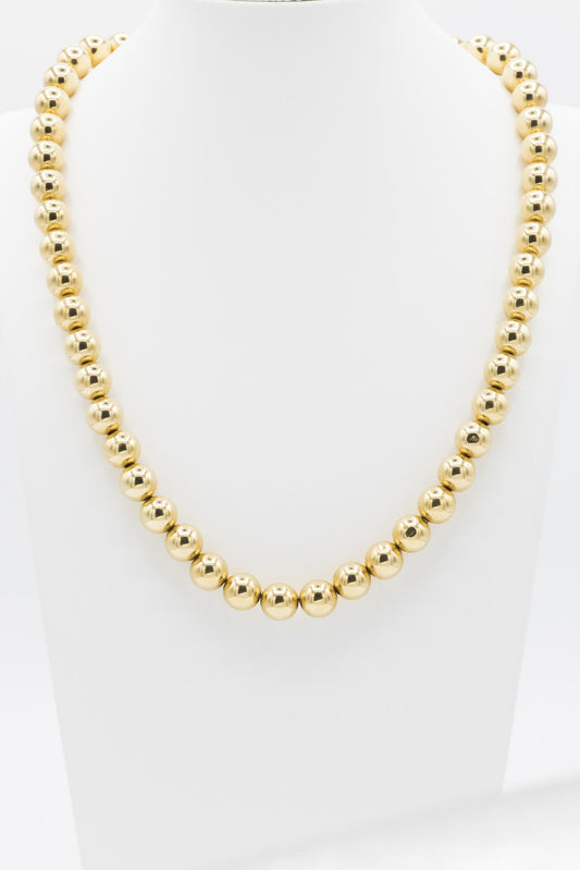 Stunning 14K Yellow Gold Vintage Bead Necklace