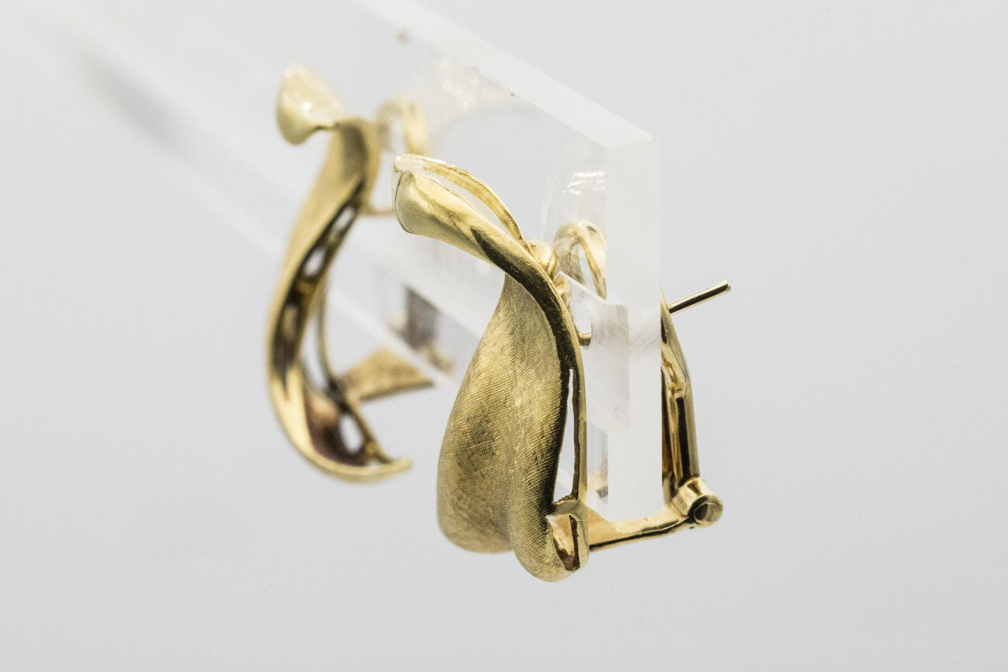 Abstract Textures 18K Omega Back Earrings