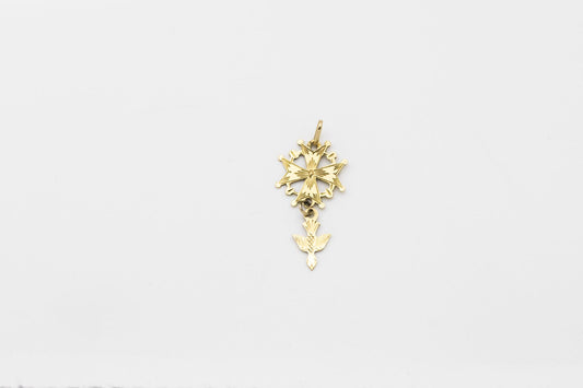 Vintage Huguenot Cross Pendant, 18K