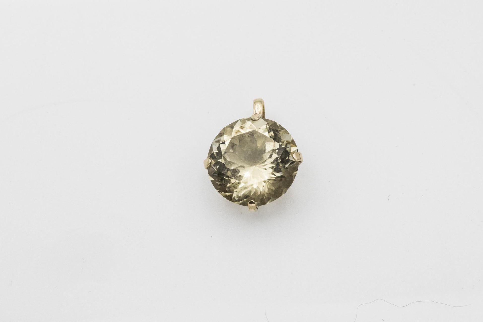 Huge Citrine Pendant Set in 14K Yellow Gold