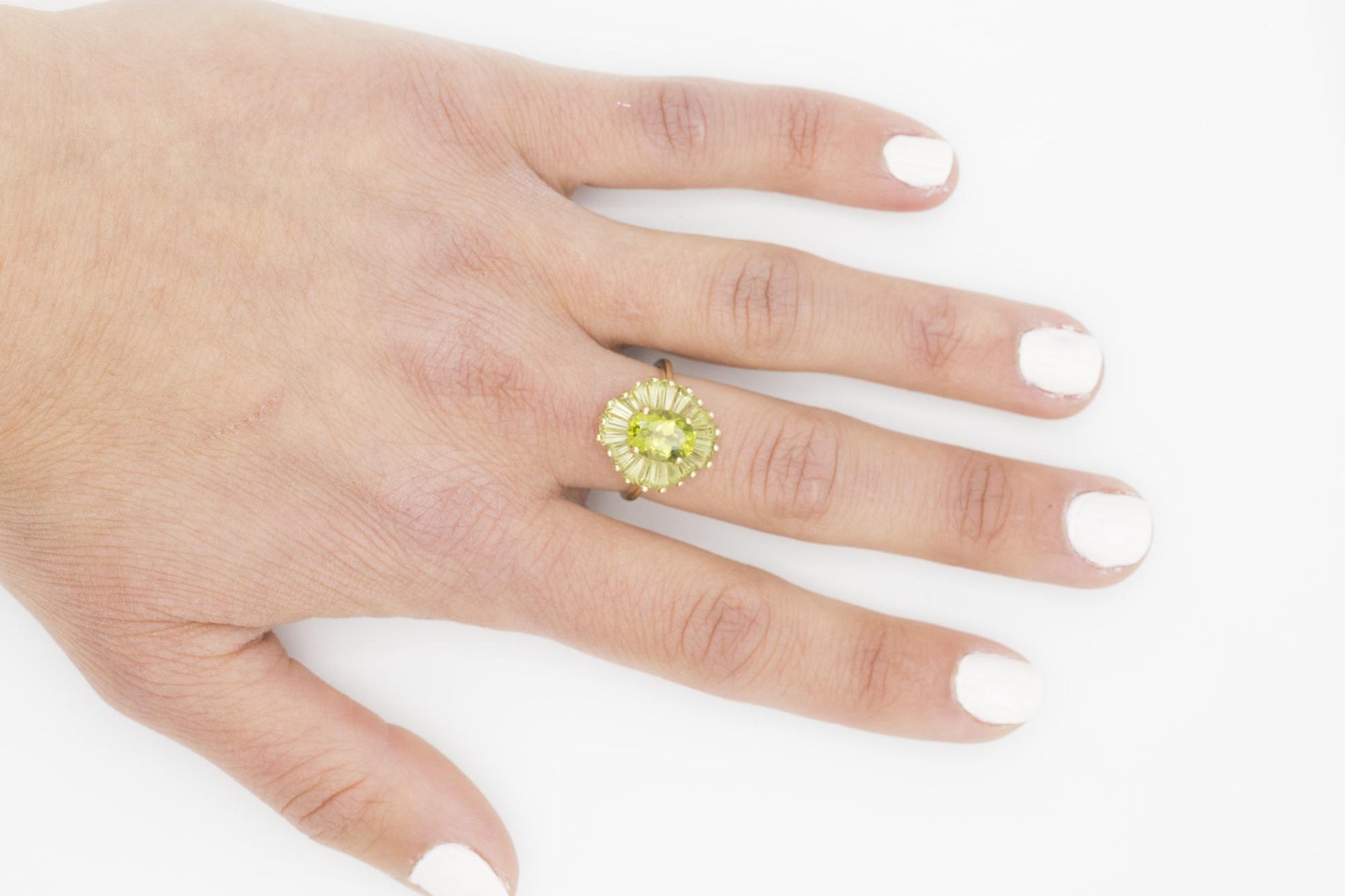 14K YG Peridot Statement Ring