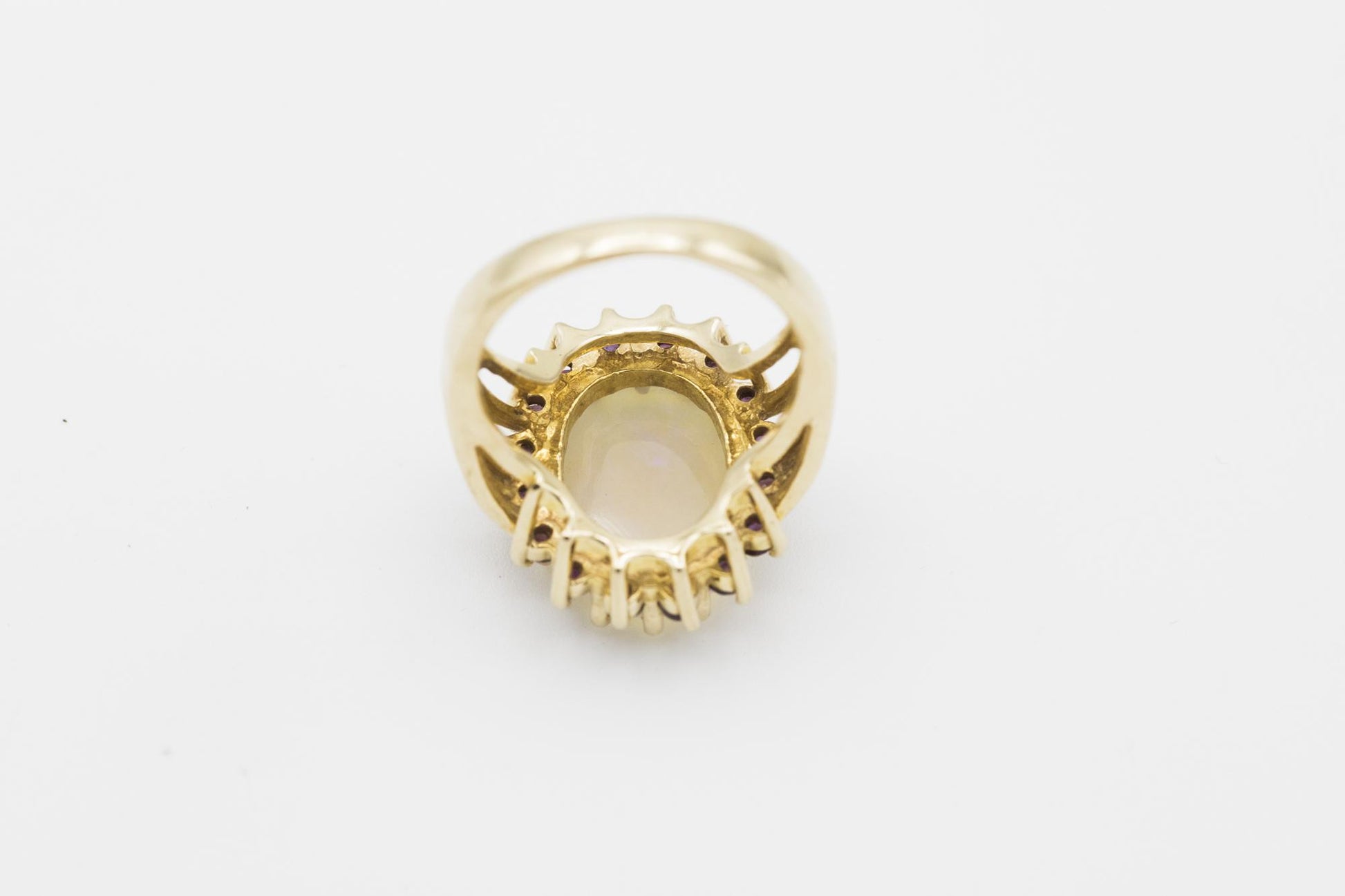 14K Yellow Gold Opal-Ruby Ring