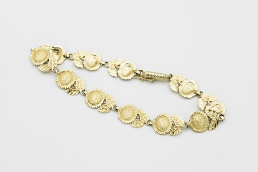 14K Yellow Gold Sunflower Bracelet