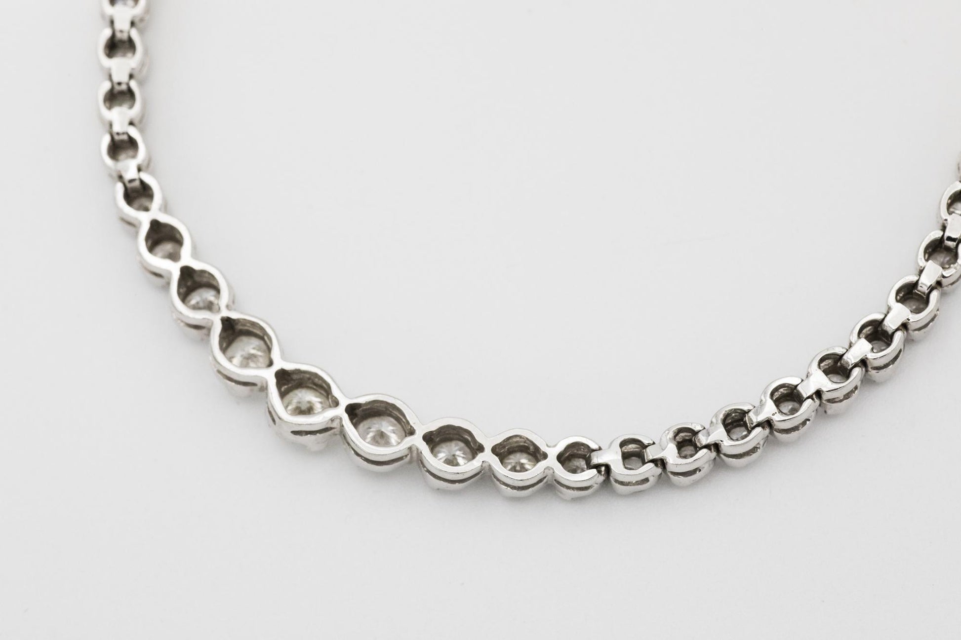 Diamond Line Necklace in 14K White Gold