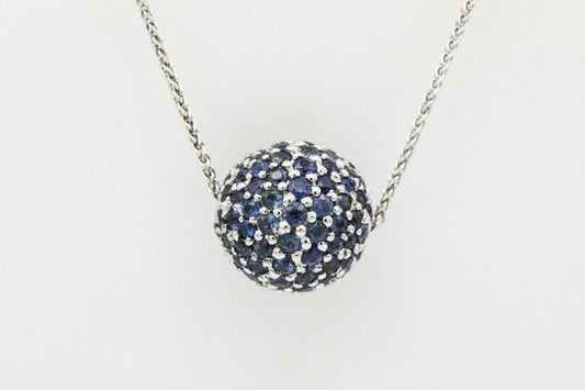 14K Sapphire Pavé Sphere Necklace