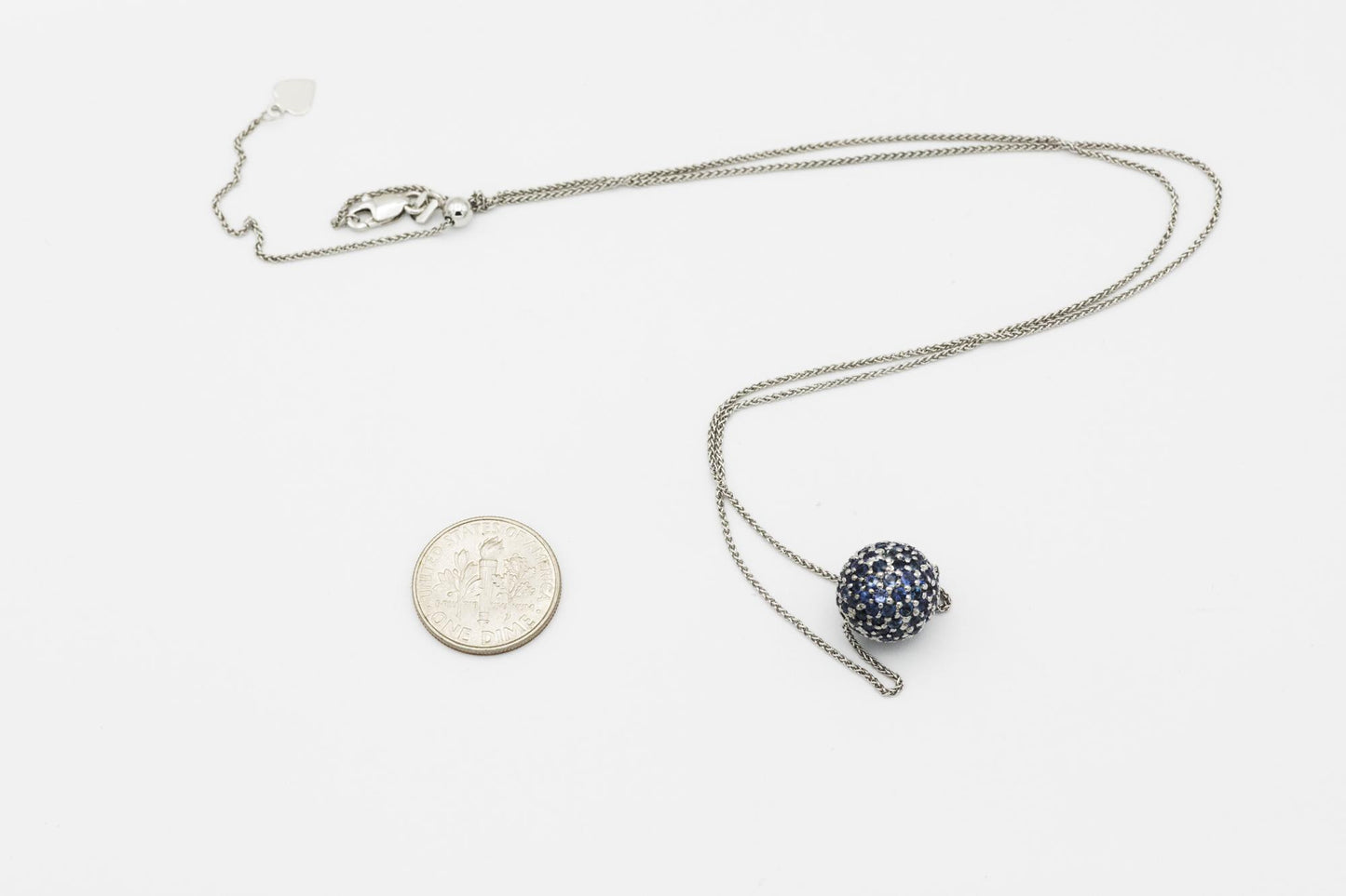 14K Sapphire Pavé Sphere Necklace