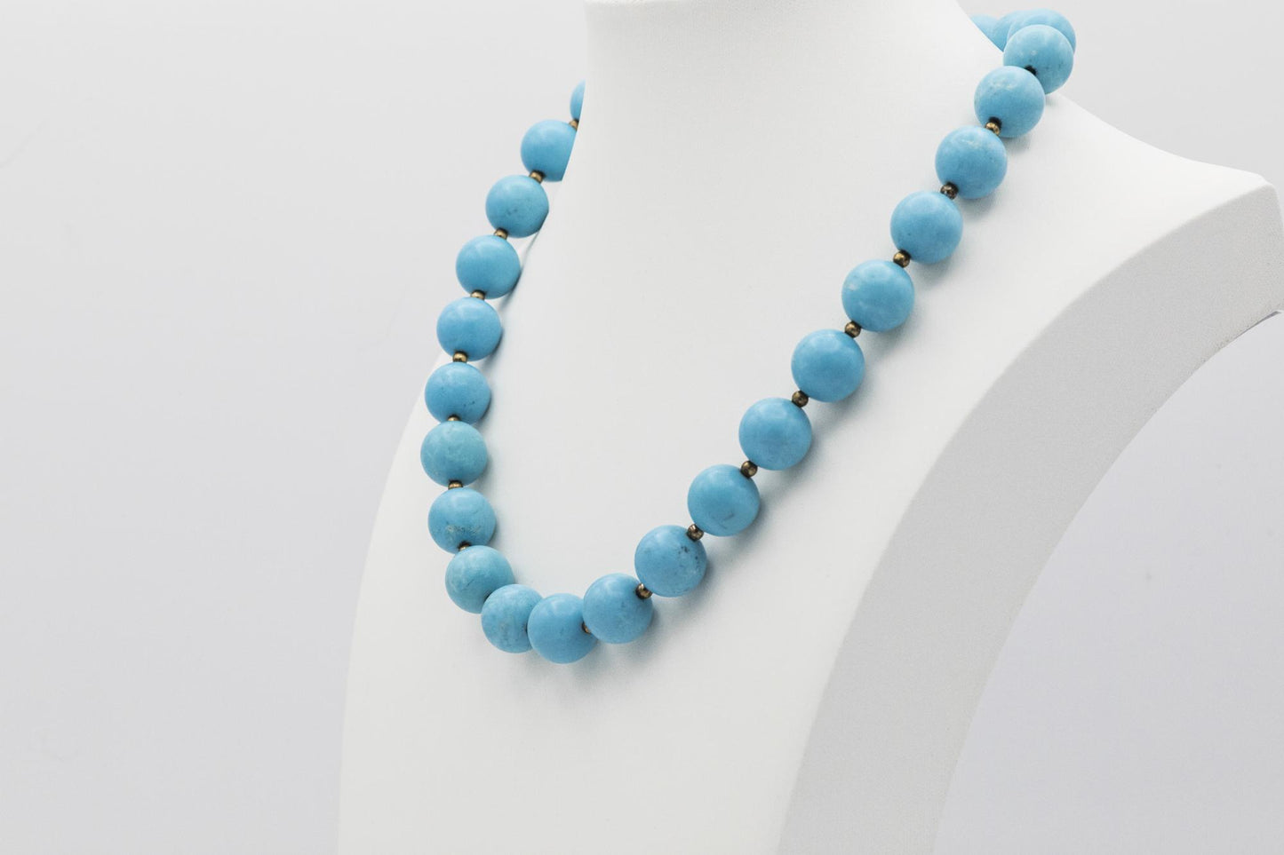 Turquoise Beaded Necklace with 14K Clasp