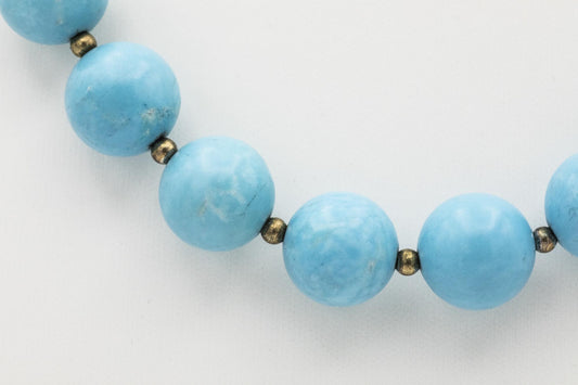 Turquoise Beaded Necklace with 14K Clasp